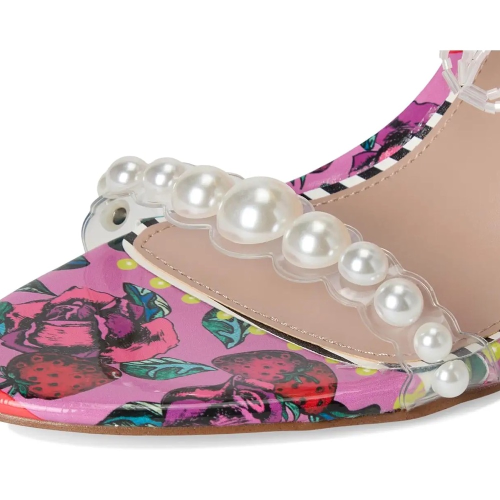 🆕Betsey Johnson GOLDIEE Bright Beaded Floral Heels - Picture 16 of 17
